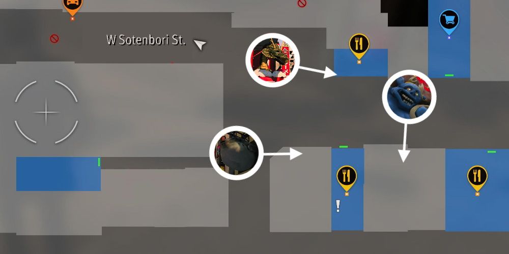 Like a Dragon Gaiden, Find The Terrifying Beings Request, The Terrifying Beings on the map