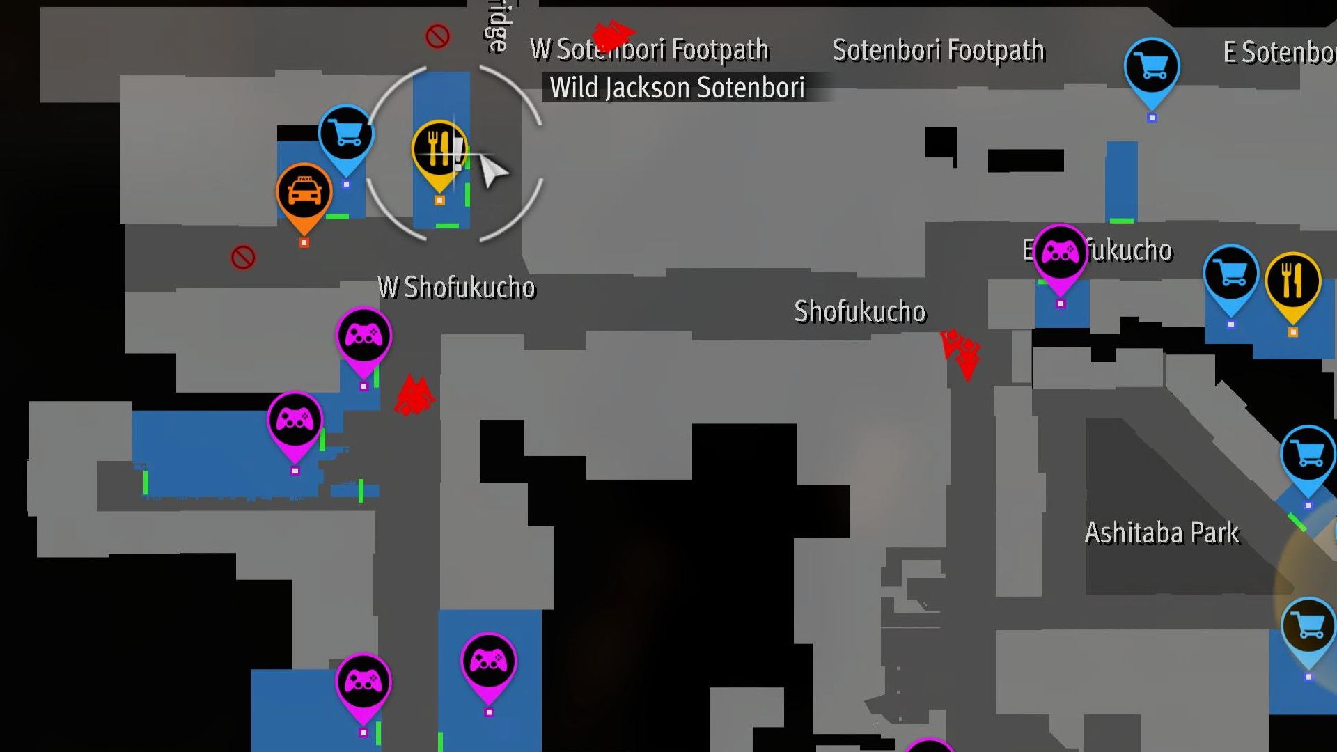 Like a Dragon Gaiden, Quizzy Quester, The location of the Quizzy Quester's office on the map