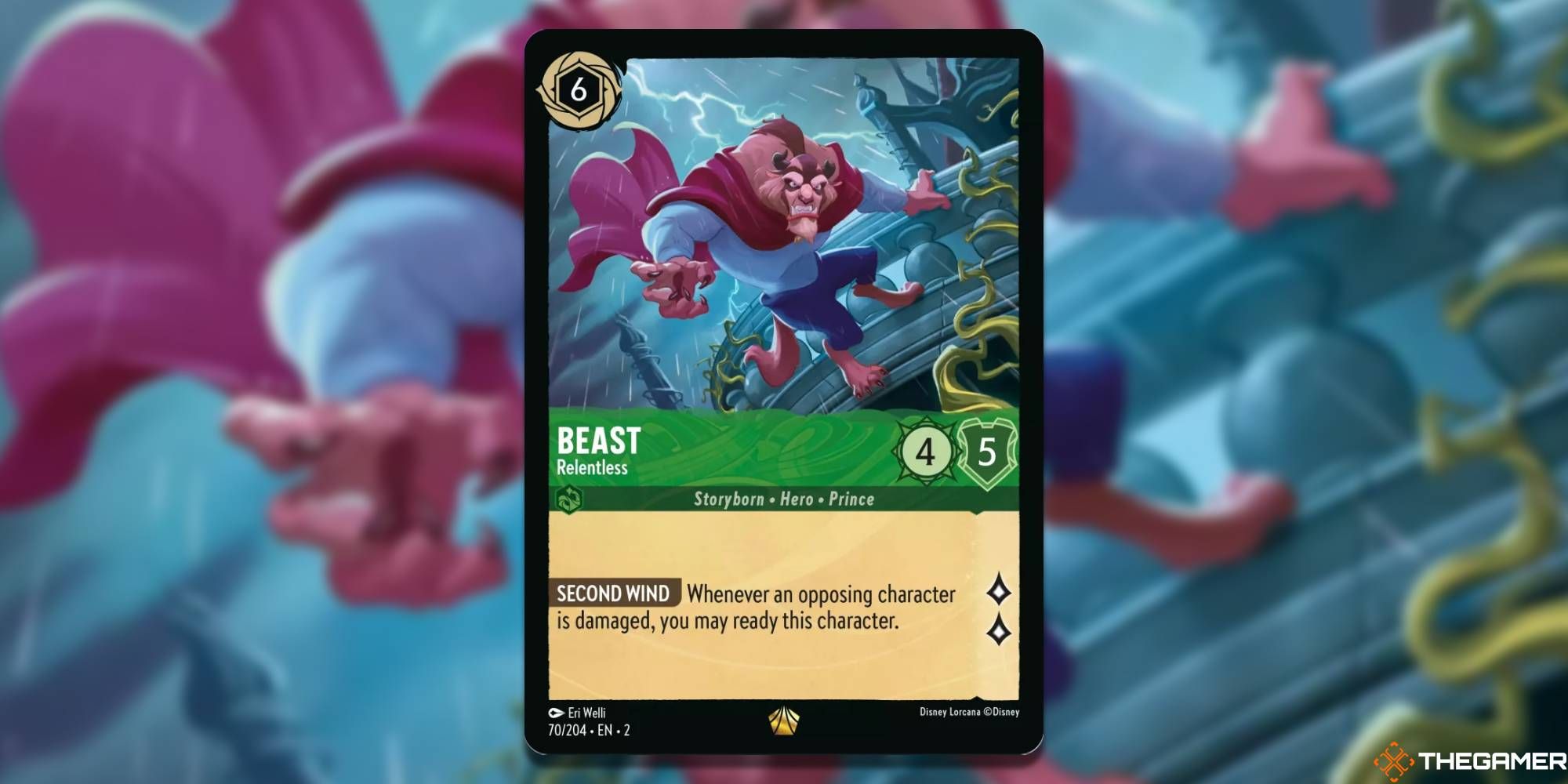 lorcana beast, relentless card by eri welli