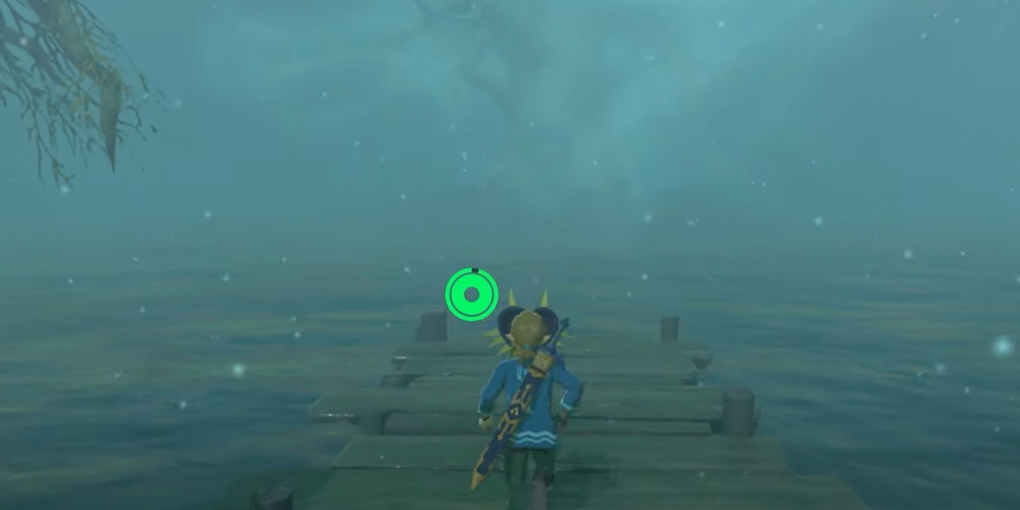 loz totk link finds Lake Saria in the Lost Woods