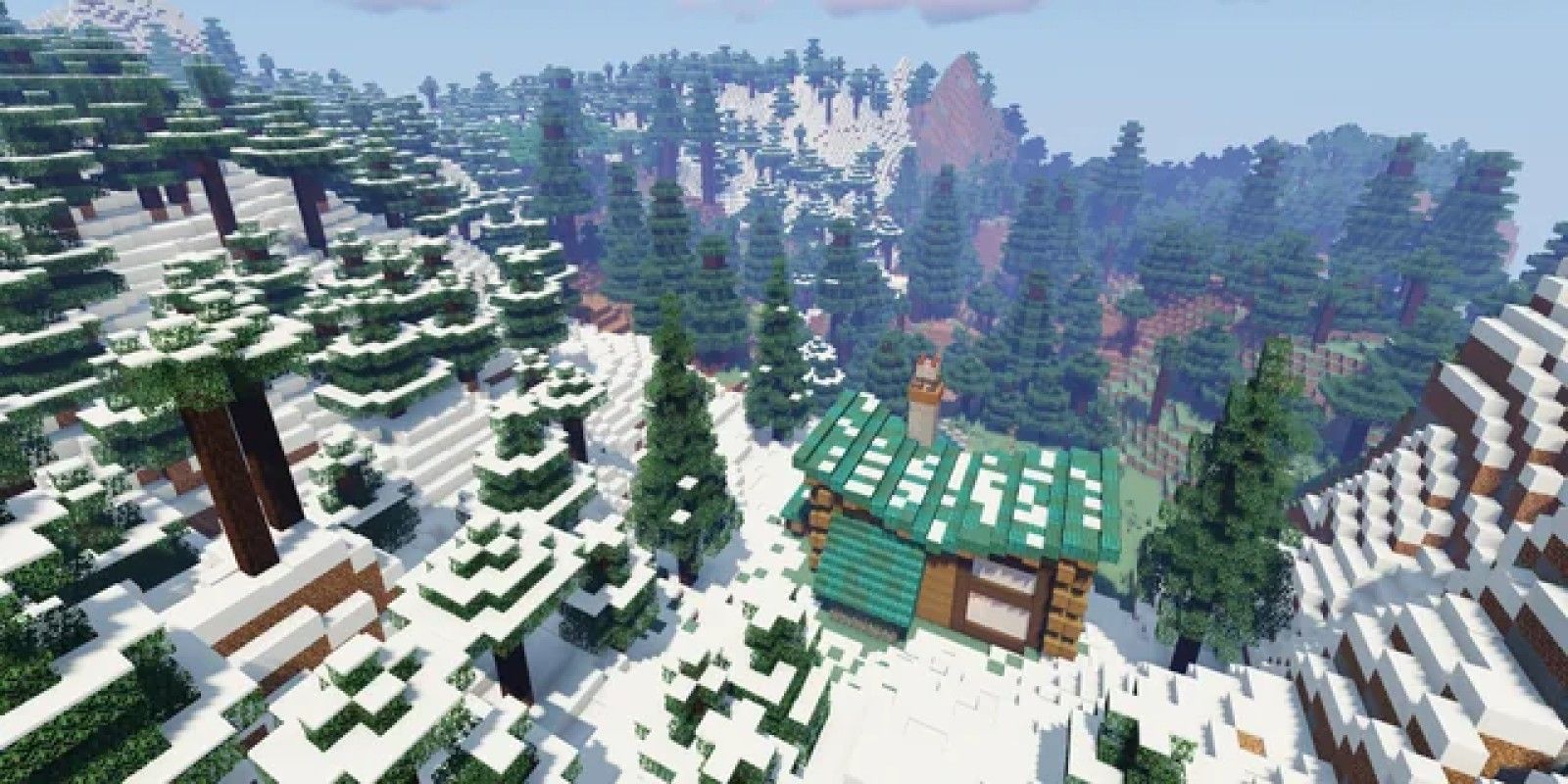 A Minecraft house with a Butterfly roof