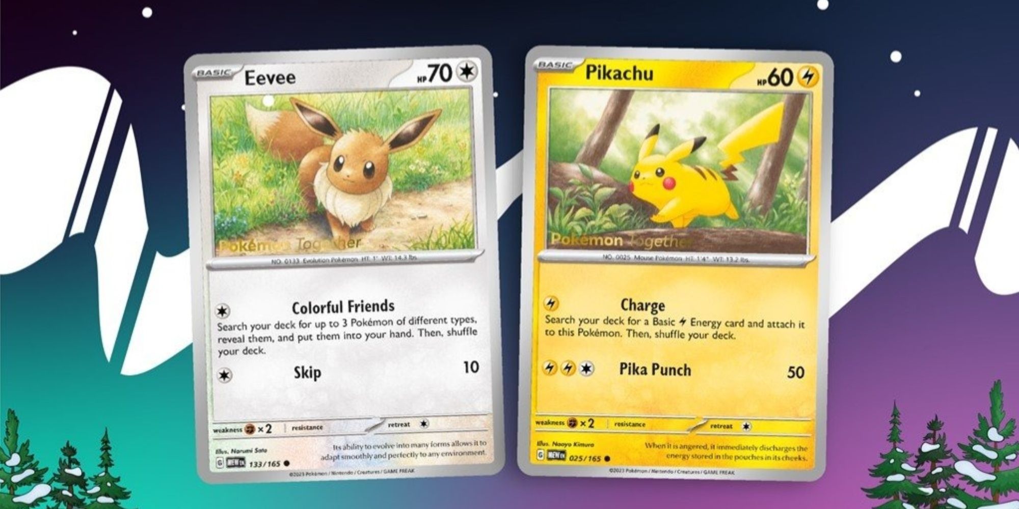 promotional pokepost eevee and pikachu pokemon cards