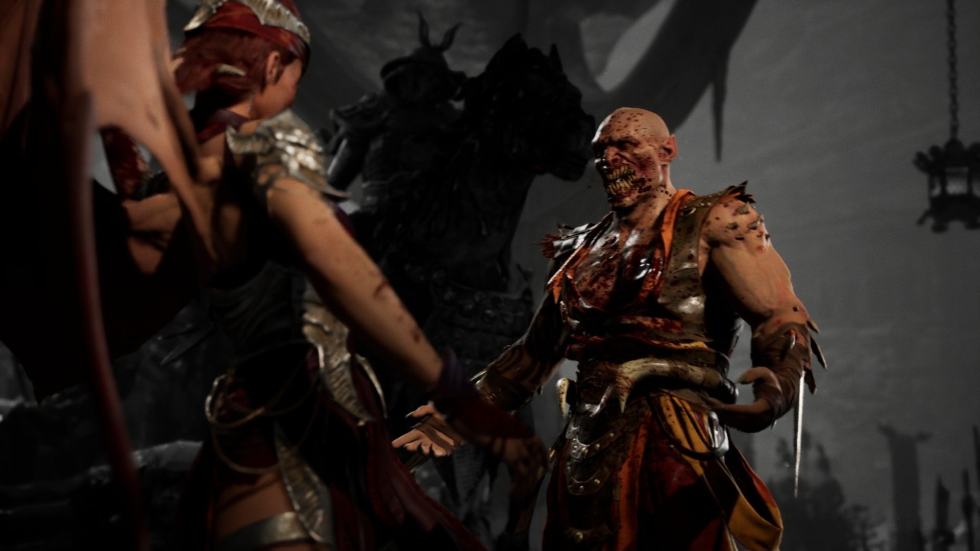 Nitara using her first Fatality on Baraka to make bats come out of him in Mortal Kombat 1.