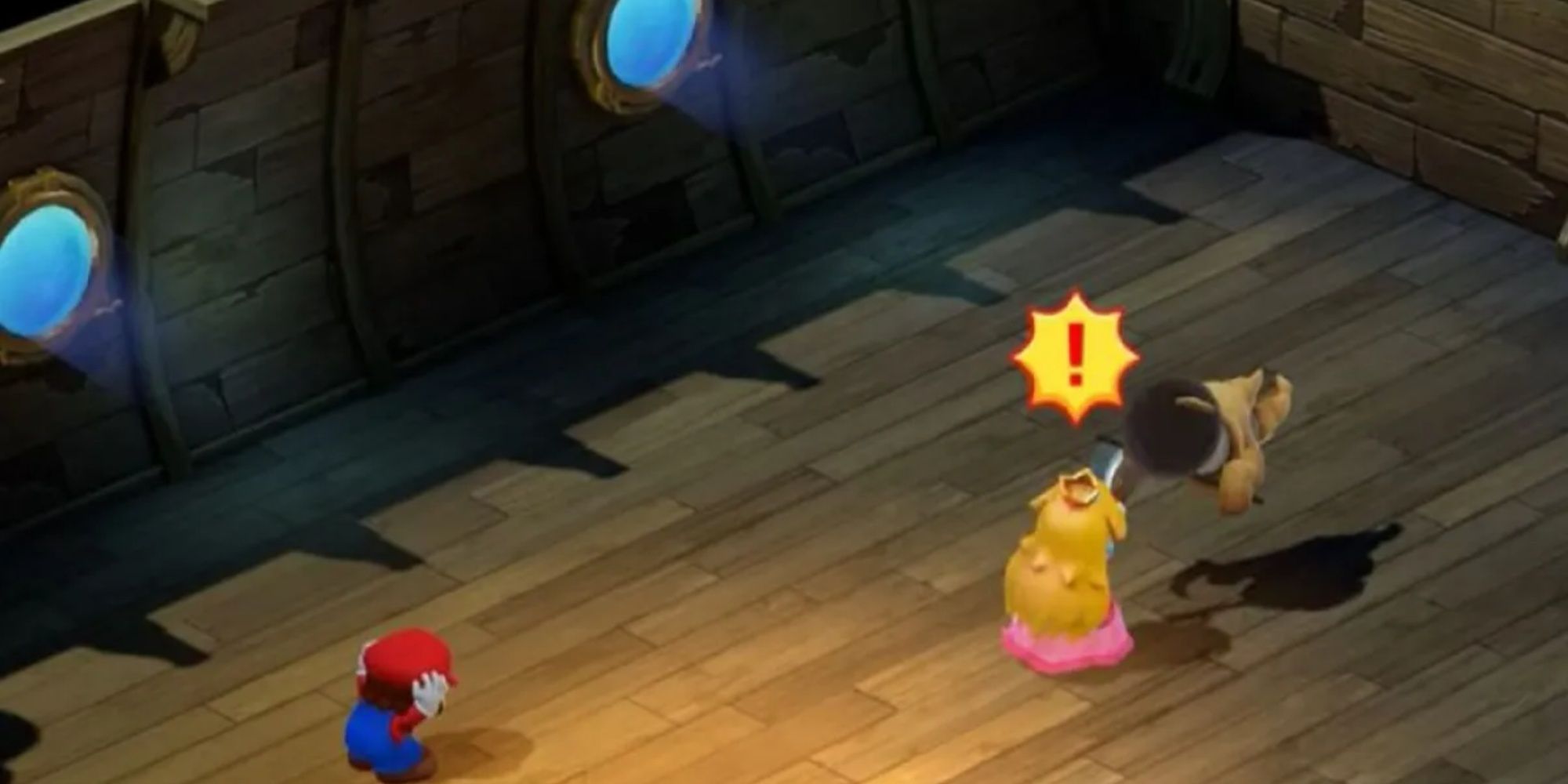 Peach Hitting An Enemy With Her Frying Pan