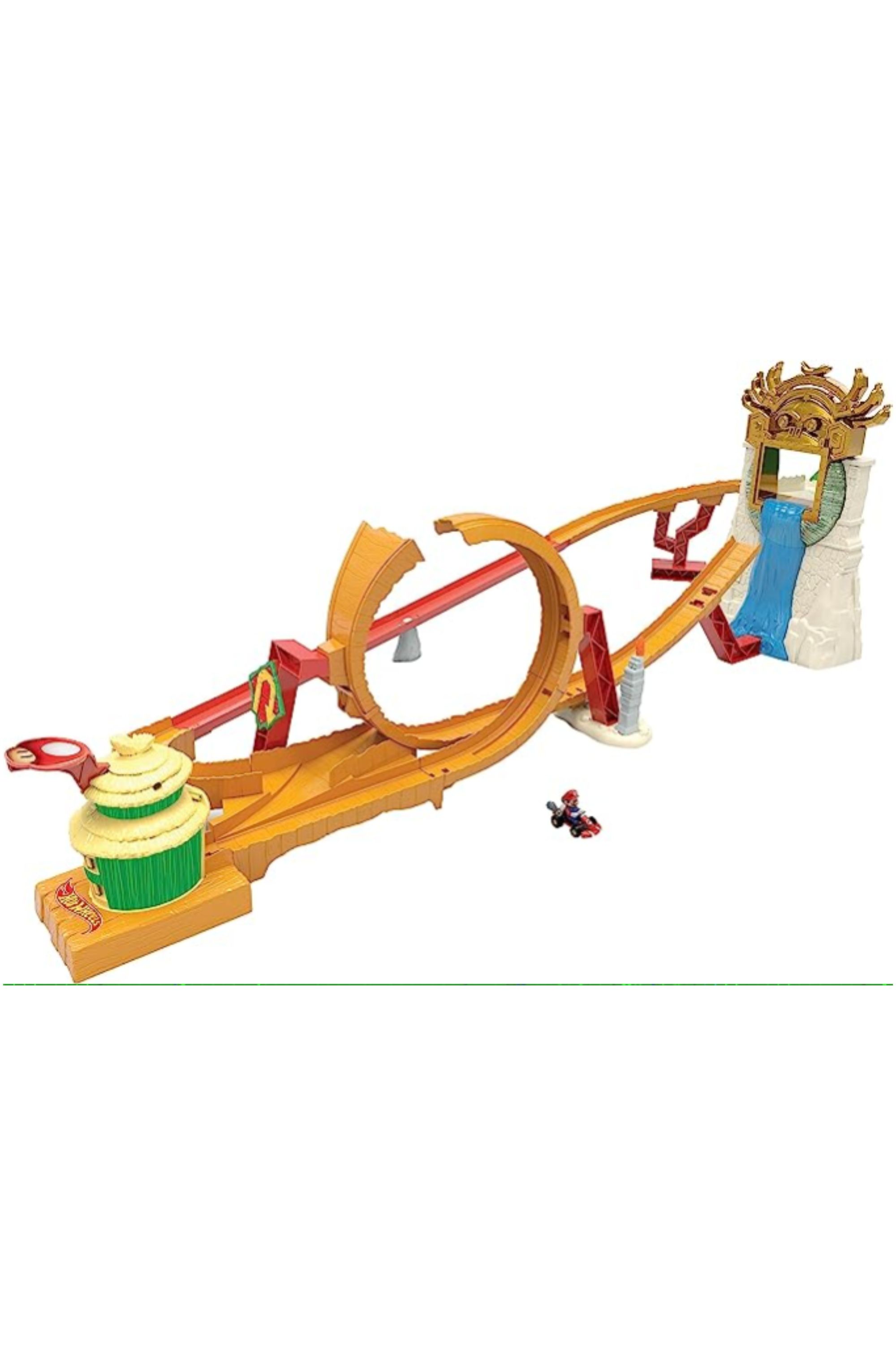 Hot Wheels The Super Mario Bros. Movie Track Set, Jungle Kingdom Raceway Playset with Mario Die-Cast Toy