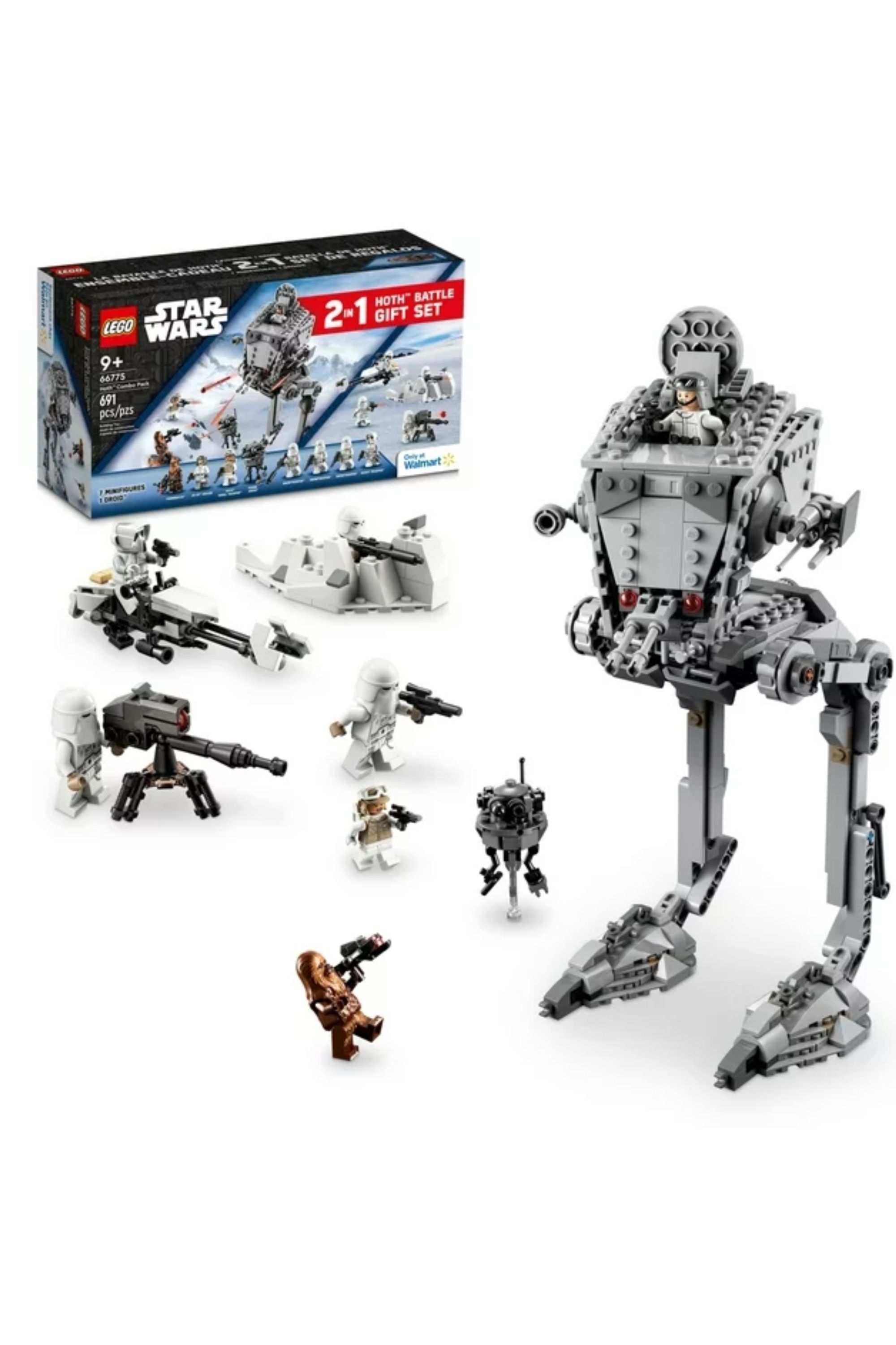 LEGO Star Wars Hoth Combo Pack with Snowtrooper Battle Pack and AT-ST, Includes Chewbacca Figure and 6 other Star Wars Characters