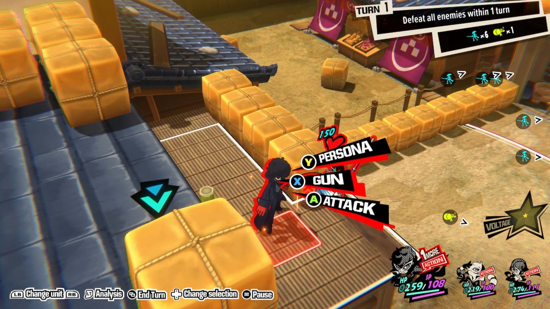 Joker stands by a foe, ready to strike in Persona 5 Tactica.