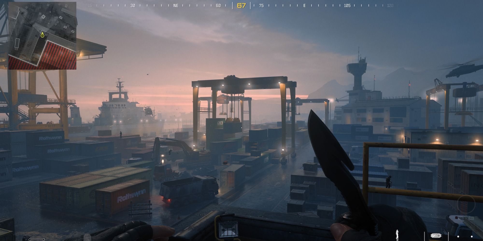 Looking over Urzikstan port with a knife in hand