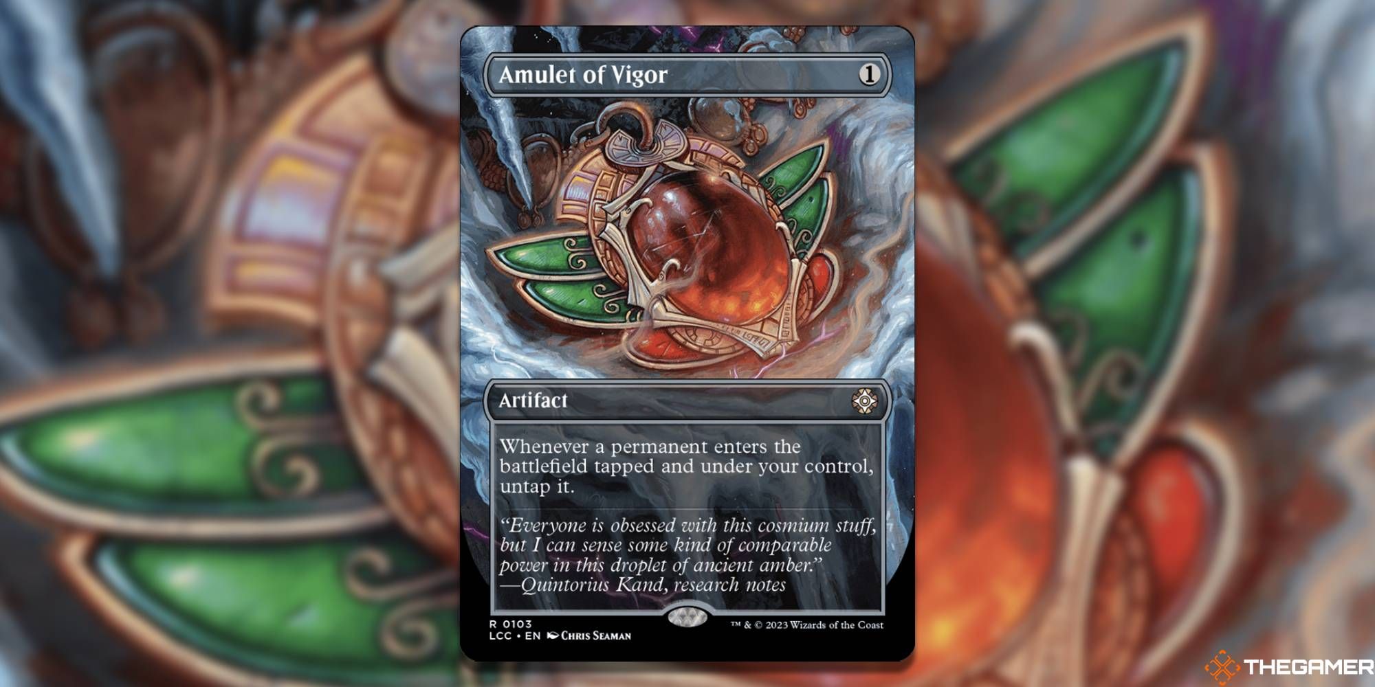 MTG Amulet of Vigor card and art background