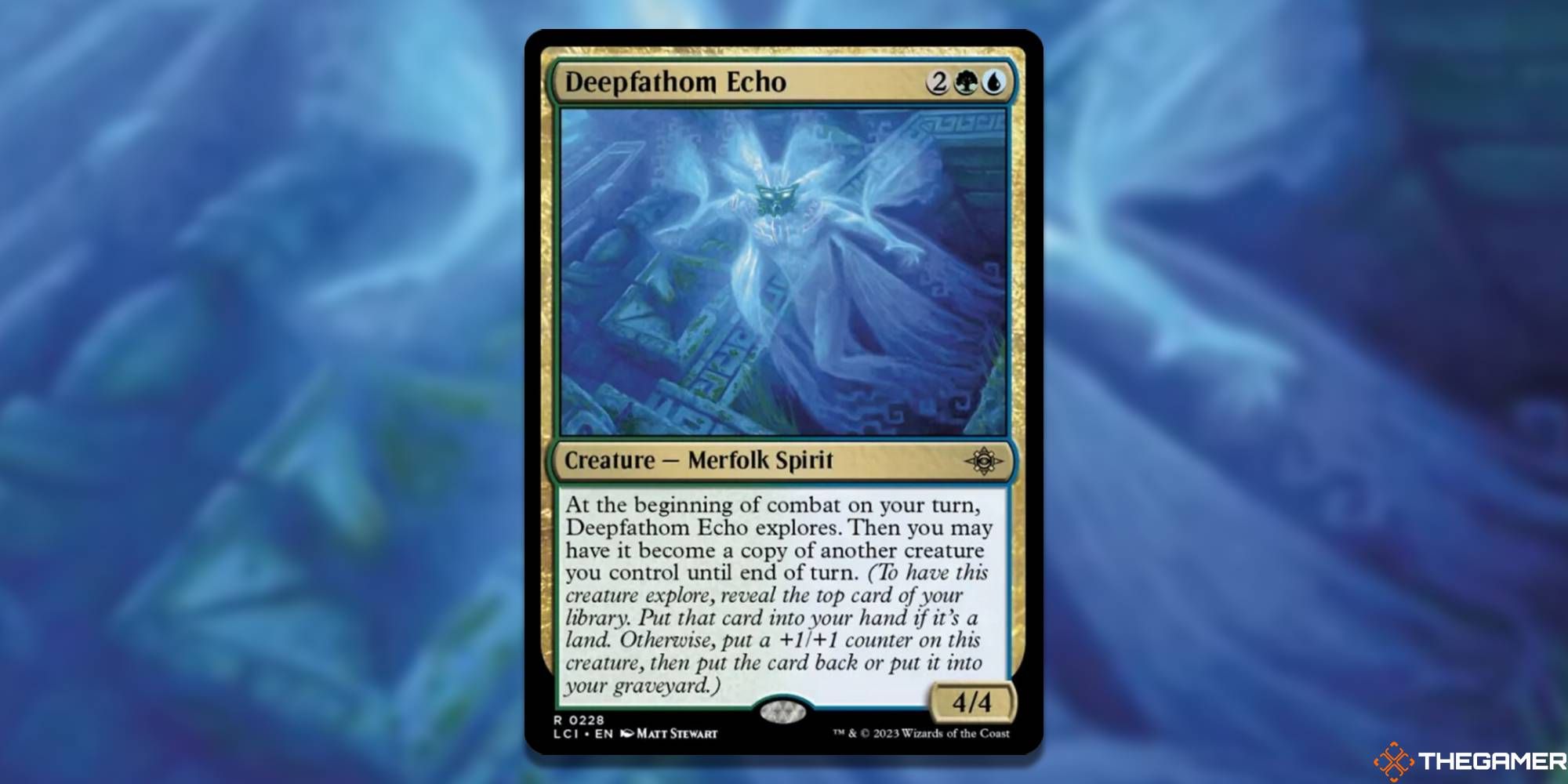 MTG Deepfathom Echo card and art background
