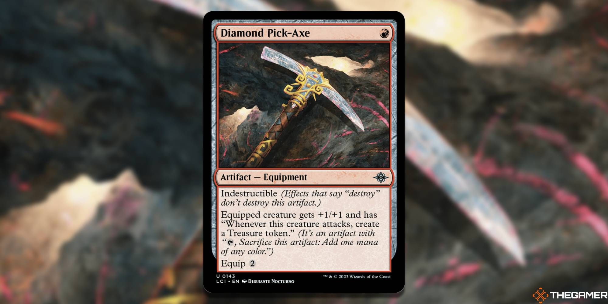 MTG Diamond Pick-Axe card and art background