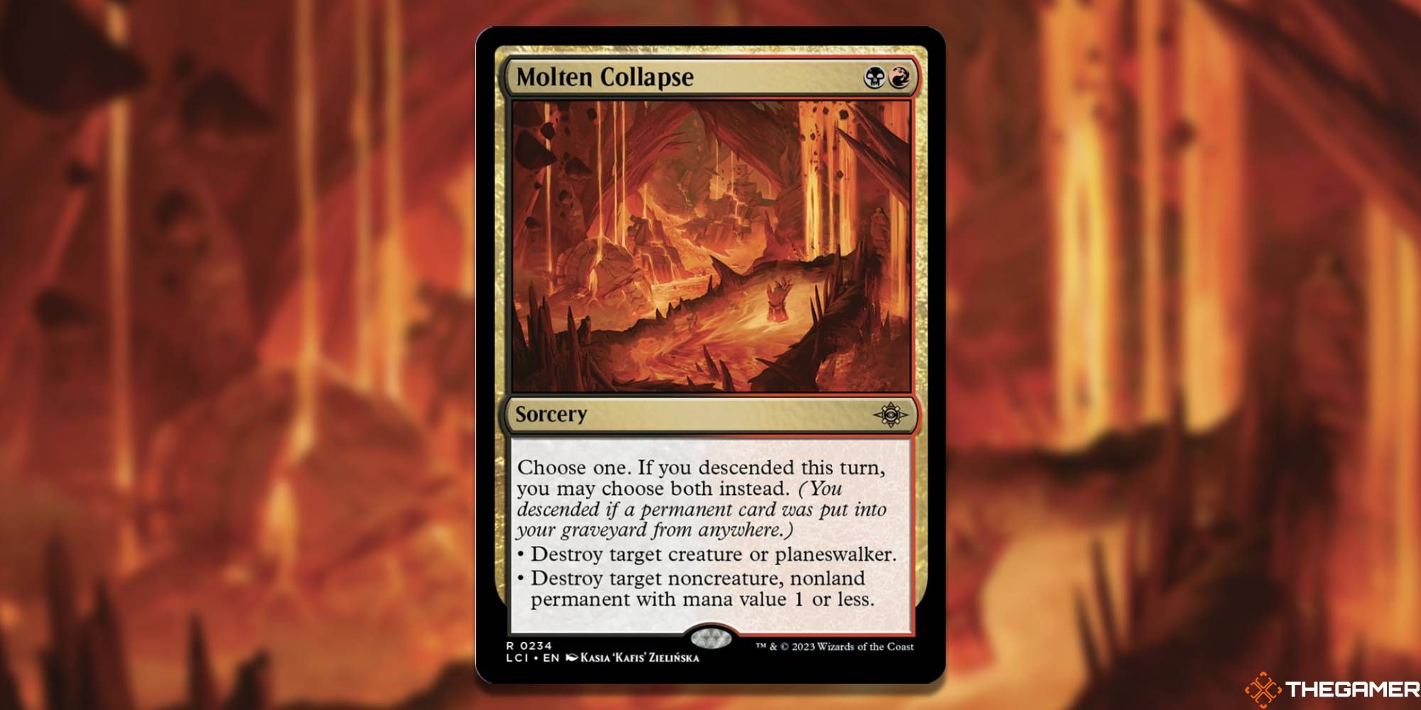MTG Molten Collapse card and art background
