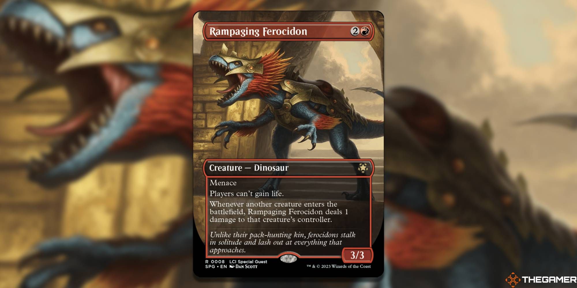 MTG Rampaging Ferocidon card and art background