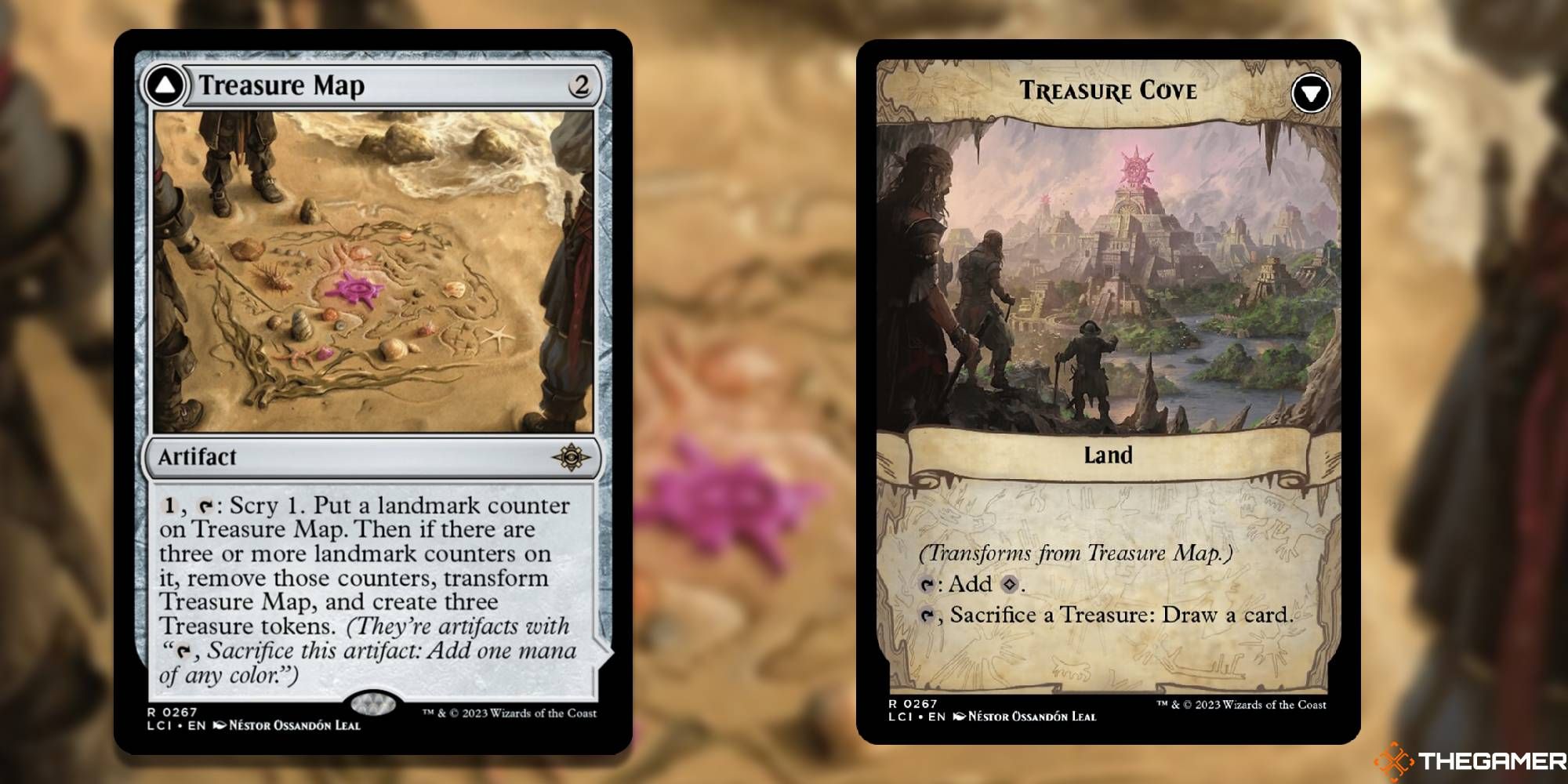 MTG Treasure Map card and art background