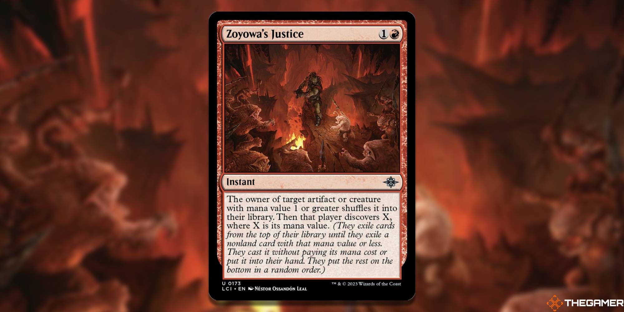 MTG Zoyowa's Justice card and art background