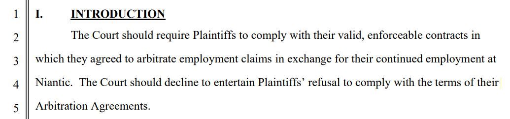 Niantic Lawsuit Arbitration Pt 1