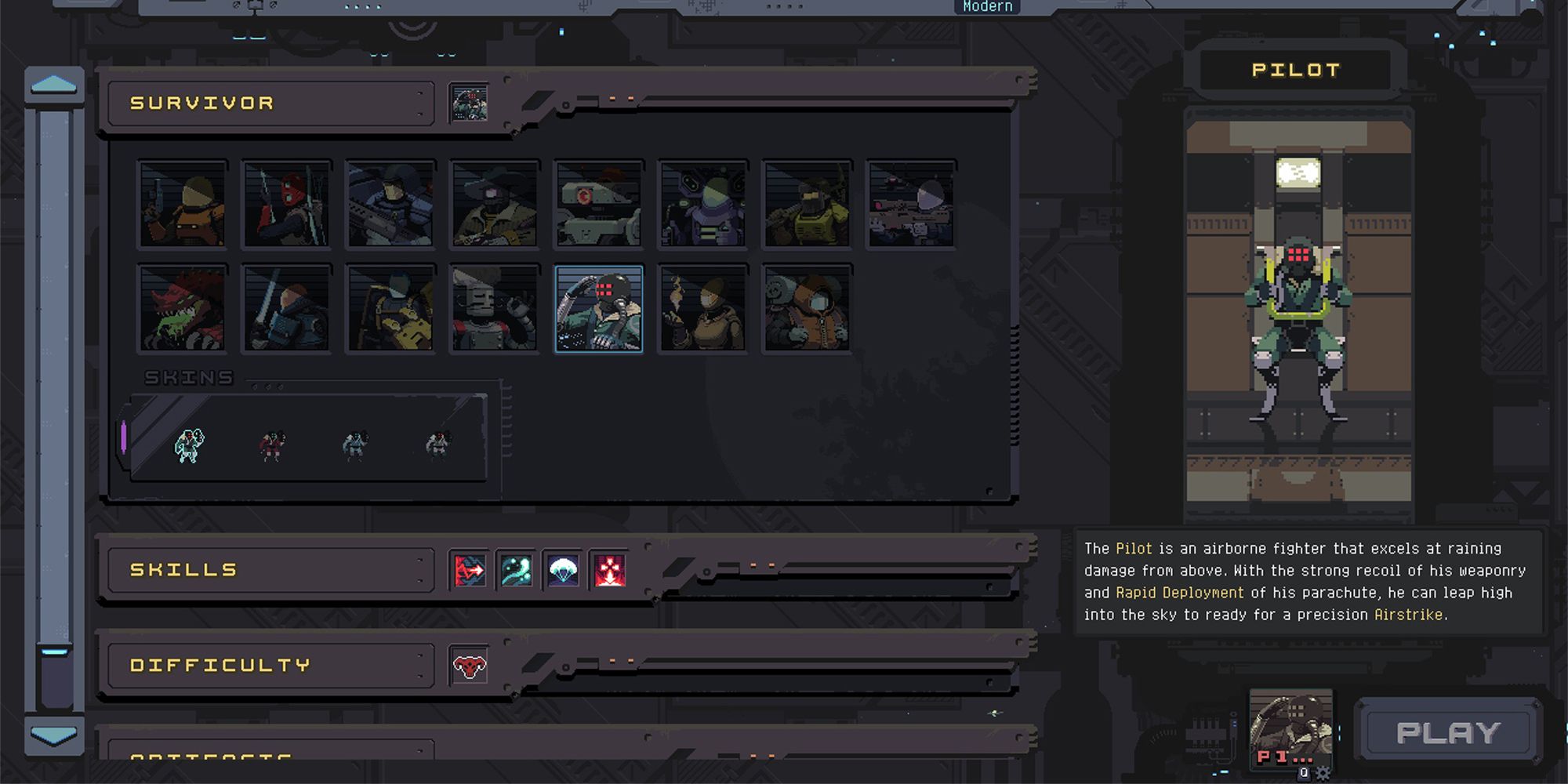 pilot character select