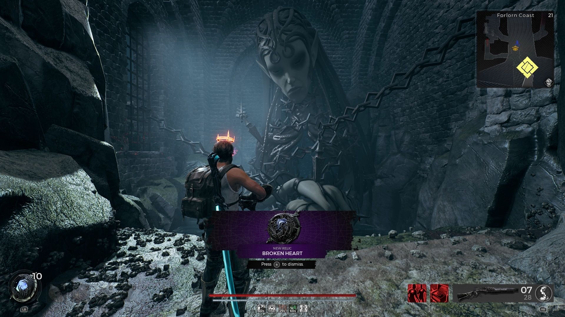 Player killed Nimue and obtained the Broken Heart Relic Remnant 2 The Awakened King