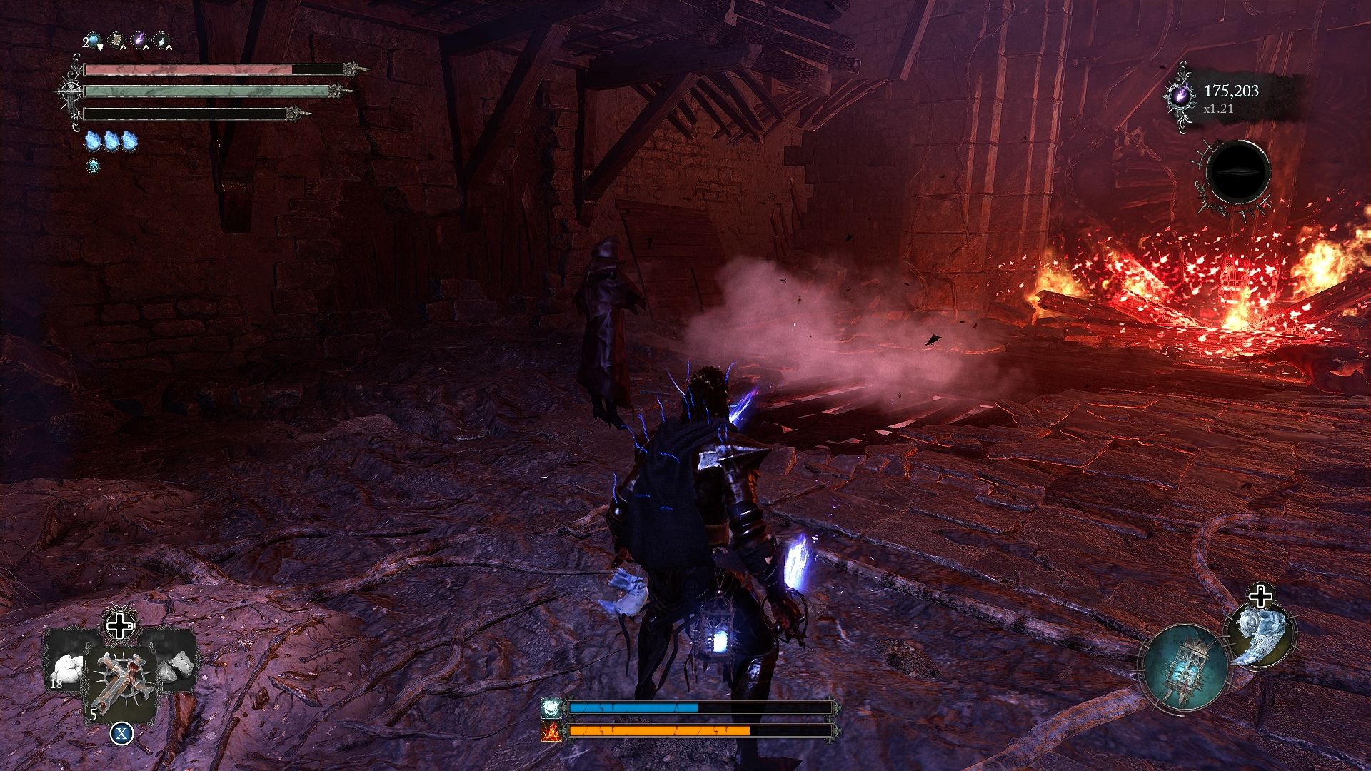 Player standing near Damarose at her final location in Bramis Castle Lords of the Fallen