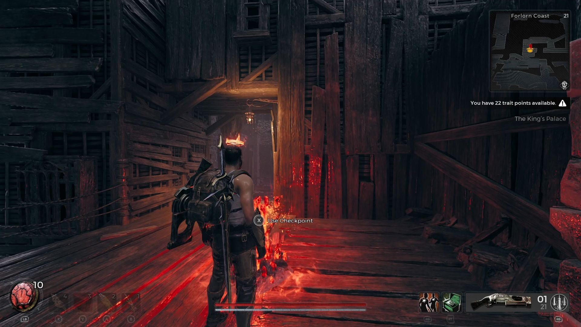 Player standing next to a checkpoint Remnant 2 The Awakened King