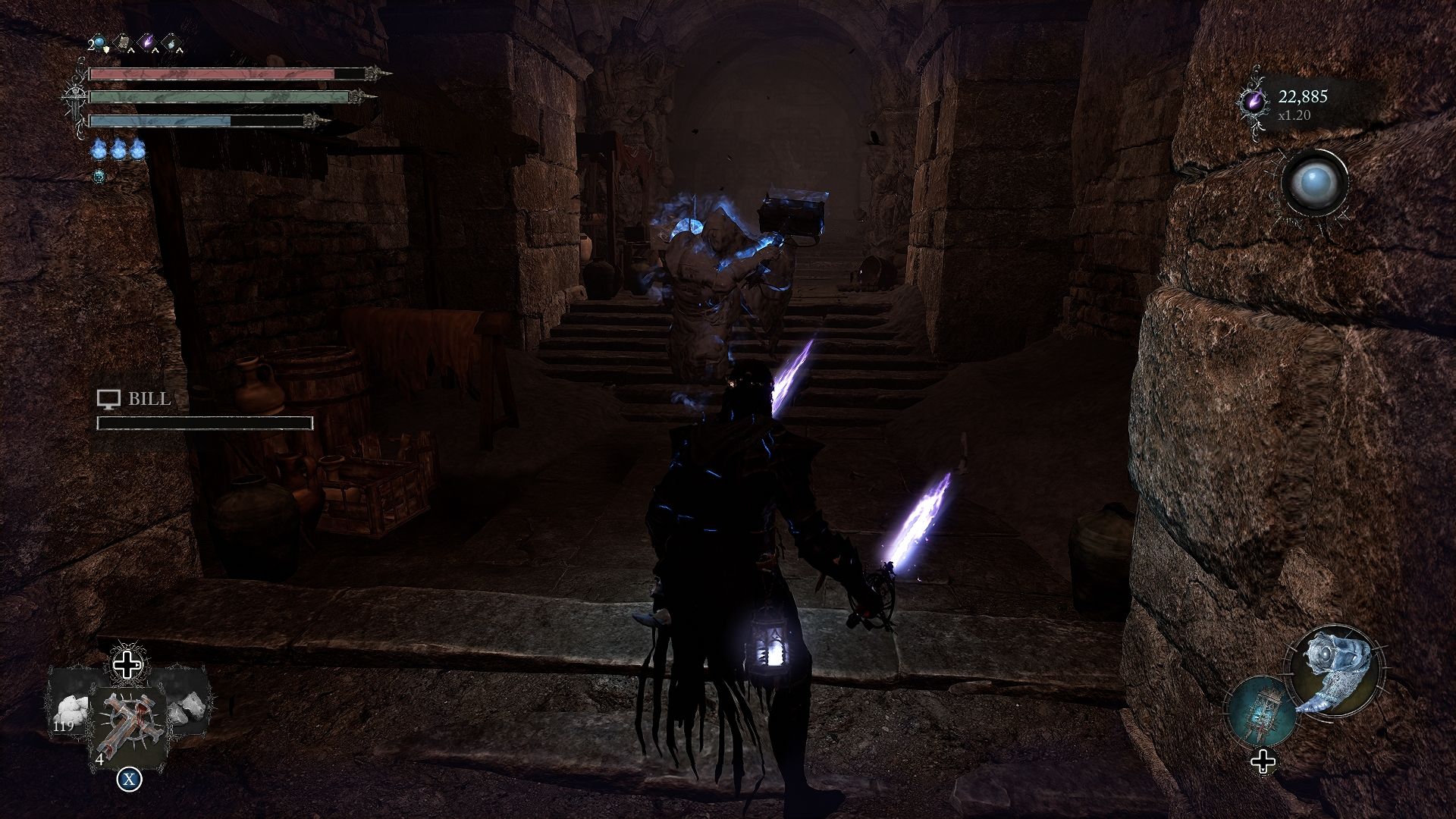 Player standing next to a Stigma of the Iron Wayfarer at Upper Calrath location 1 Lords of the Fallen