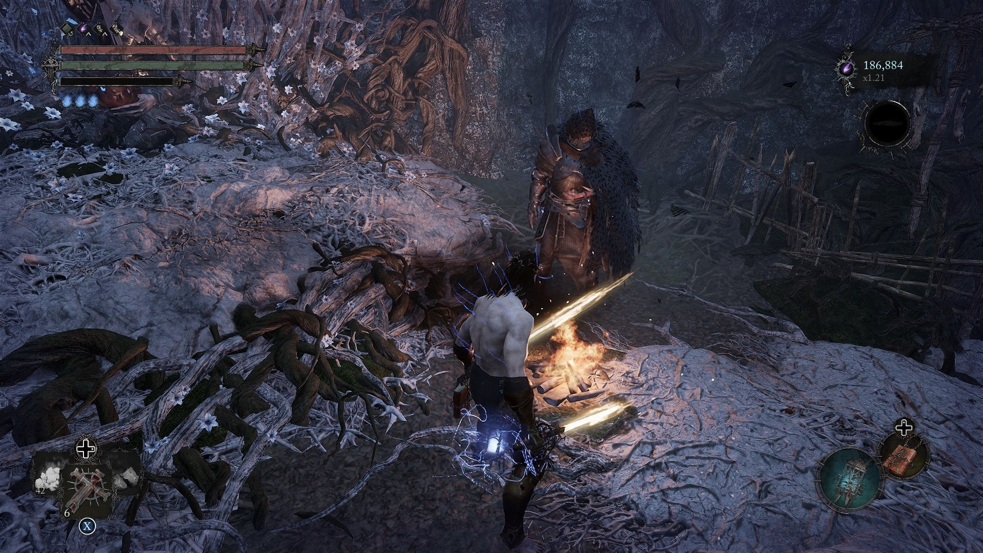 Player standing next to the Iron Wayfarer at Abandoned Redcopse location 1 Lords of the Fallen