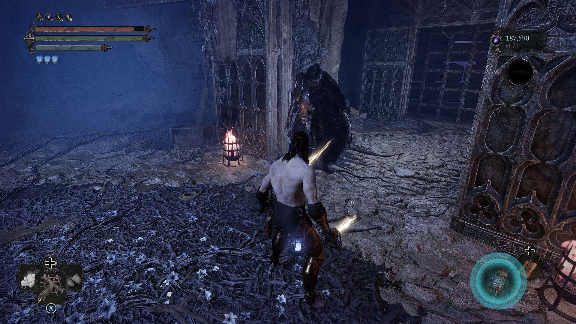 Player standing next to the Iron Wayfarer at Abandoned Redcopse location 2 Lords of the Fallen