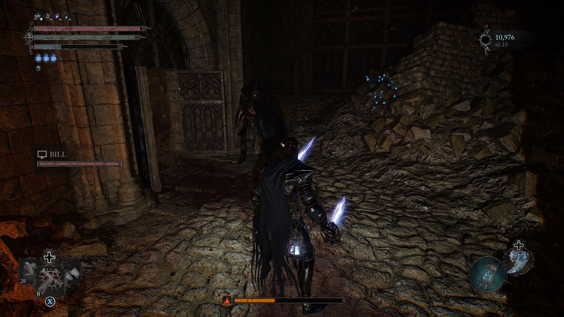 Player standing next to the Iron Wayfarer at Upper Calrath location 2 Lords of the Fallen