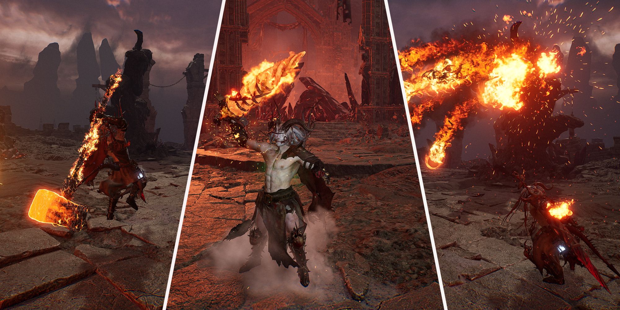 Player using different Inferno spells Lords of the Fallen