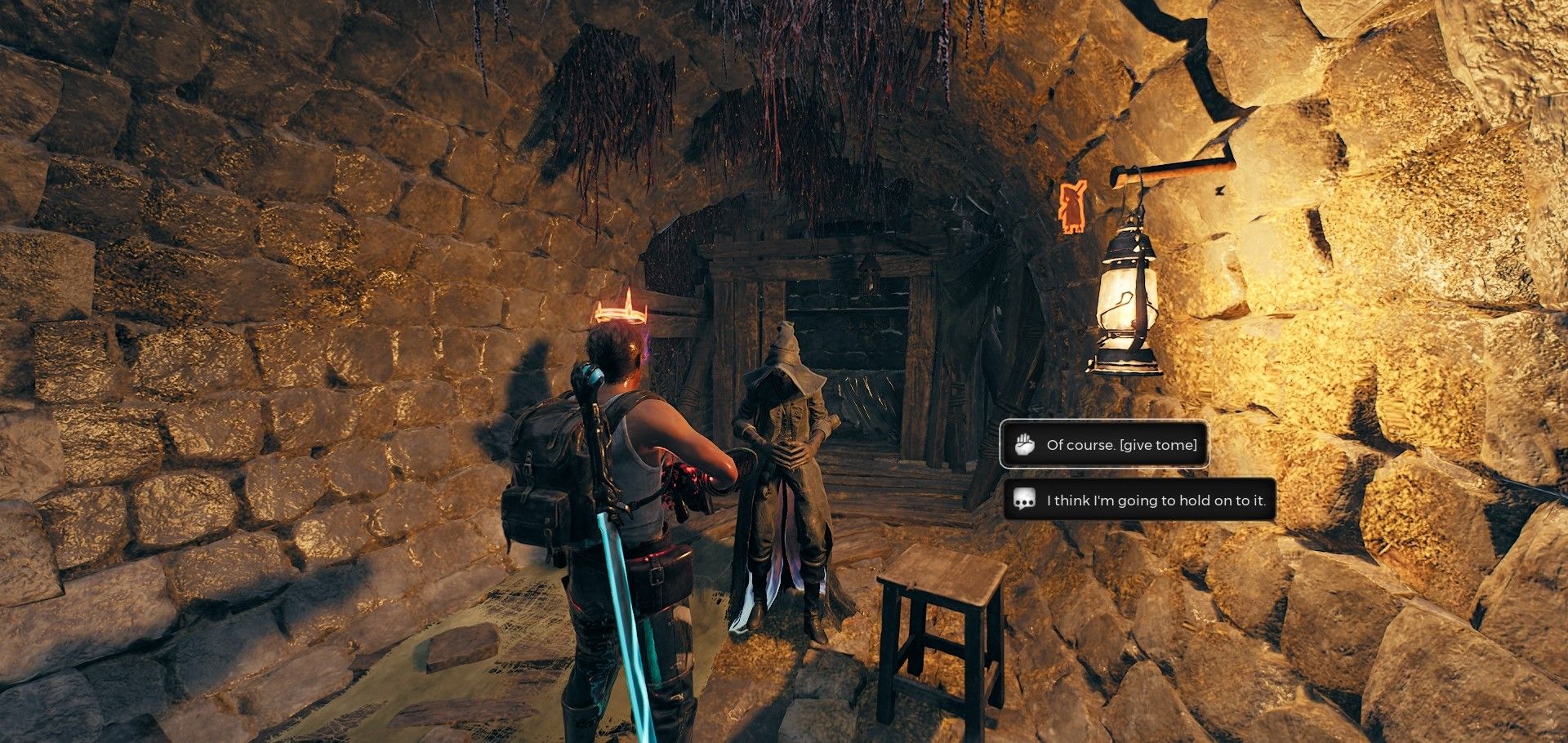 Player with the option to give the Misplaced Memoir to Leywise Remnant 2 The Awakened King-1