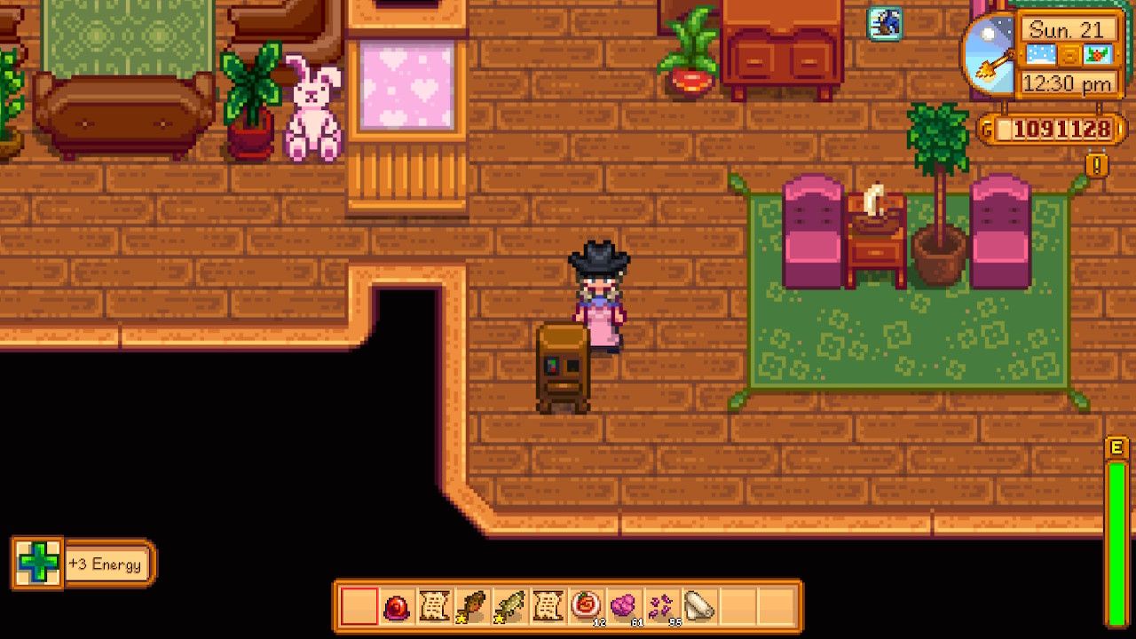 recycling machine in a farmhouse in stardew valley