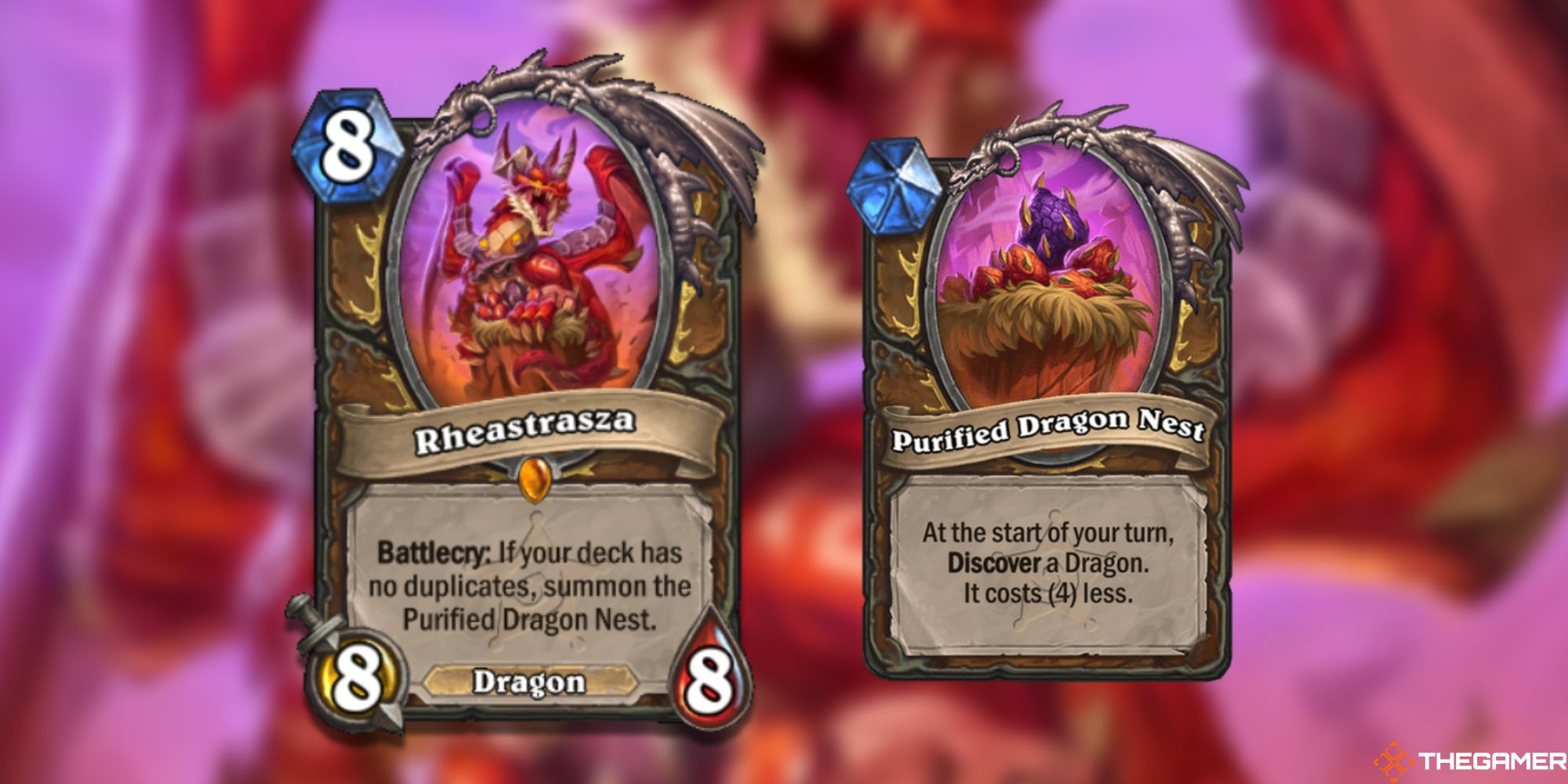Rheastrasza and Purified Dragon Nest Hearthstone Cards