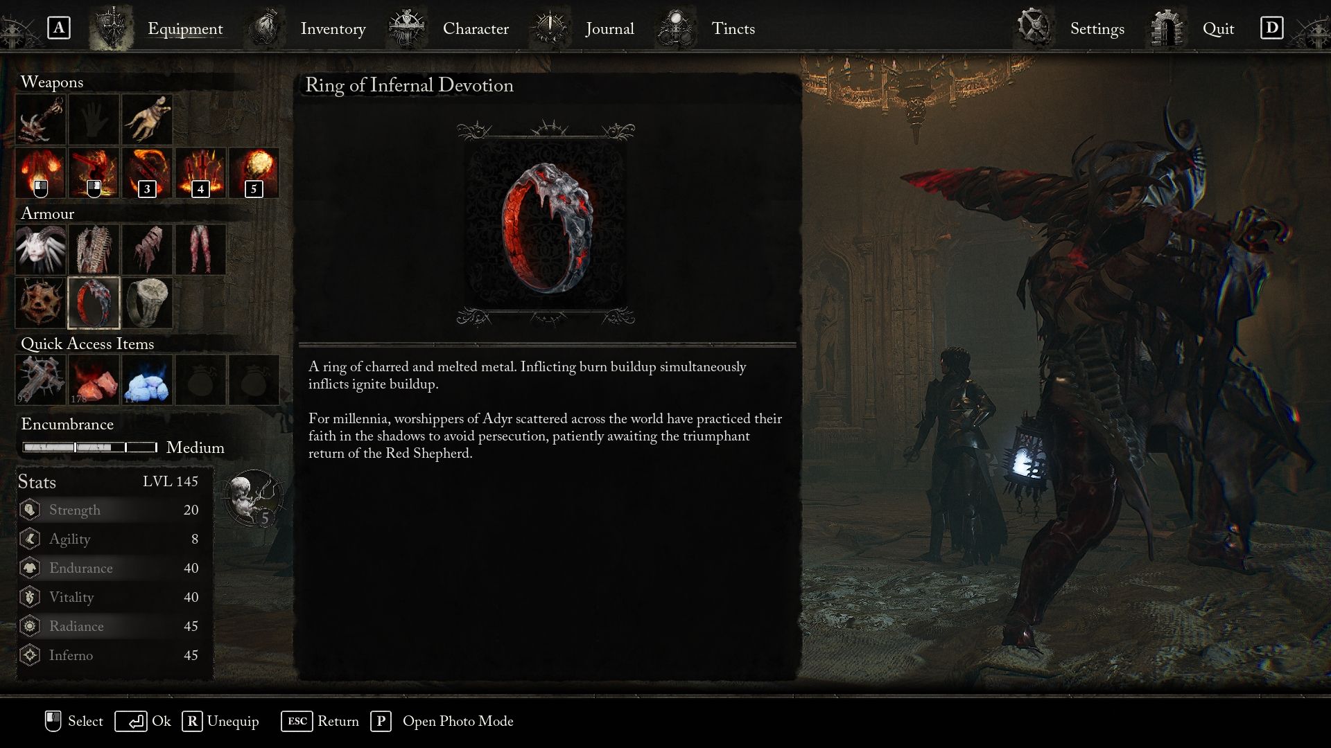 Ring of Infernal Devotion item description Lords of the Fallen