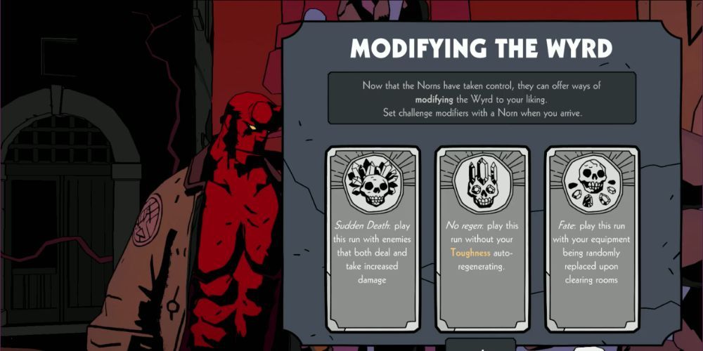 Run Modifiers Screen From Hellboy Game