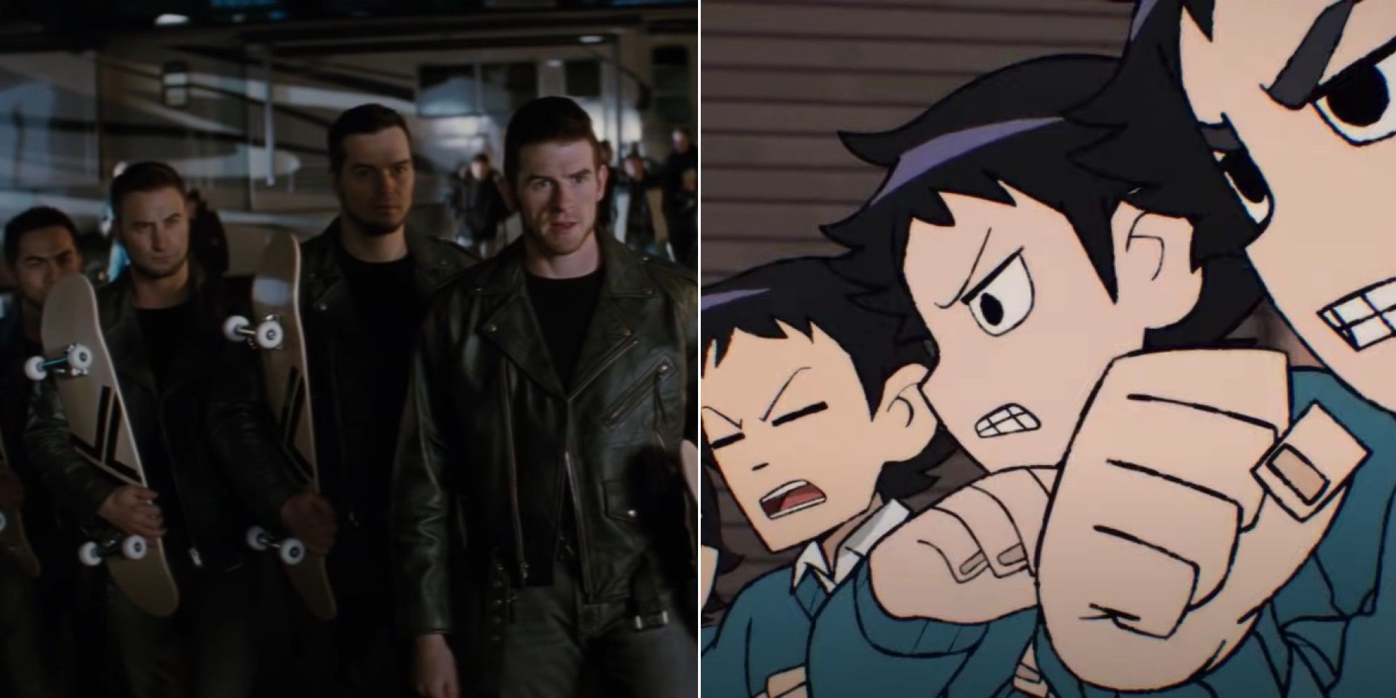 Scott Pilgrim Collage showing Lucas Lee extras and Wallace extras