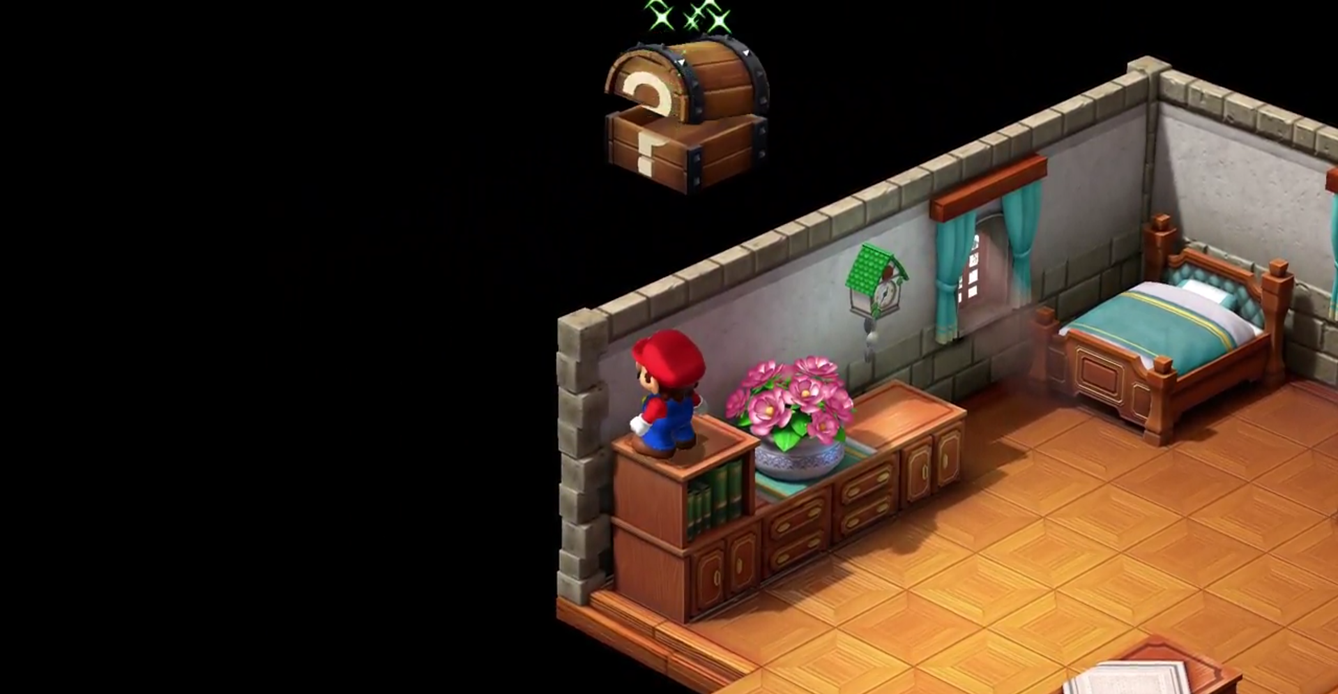 The only hidden Treasure Chest in Super Mario RPG's Marrymore.