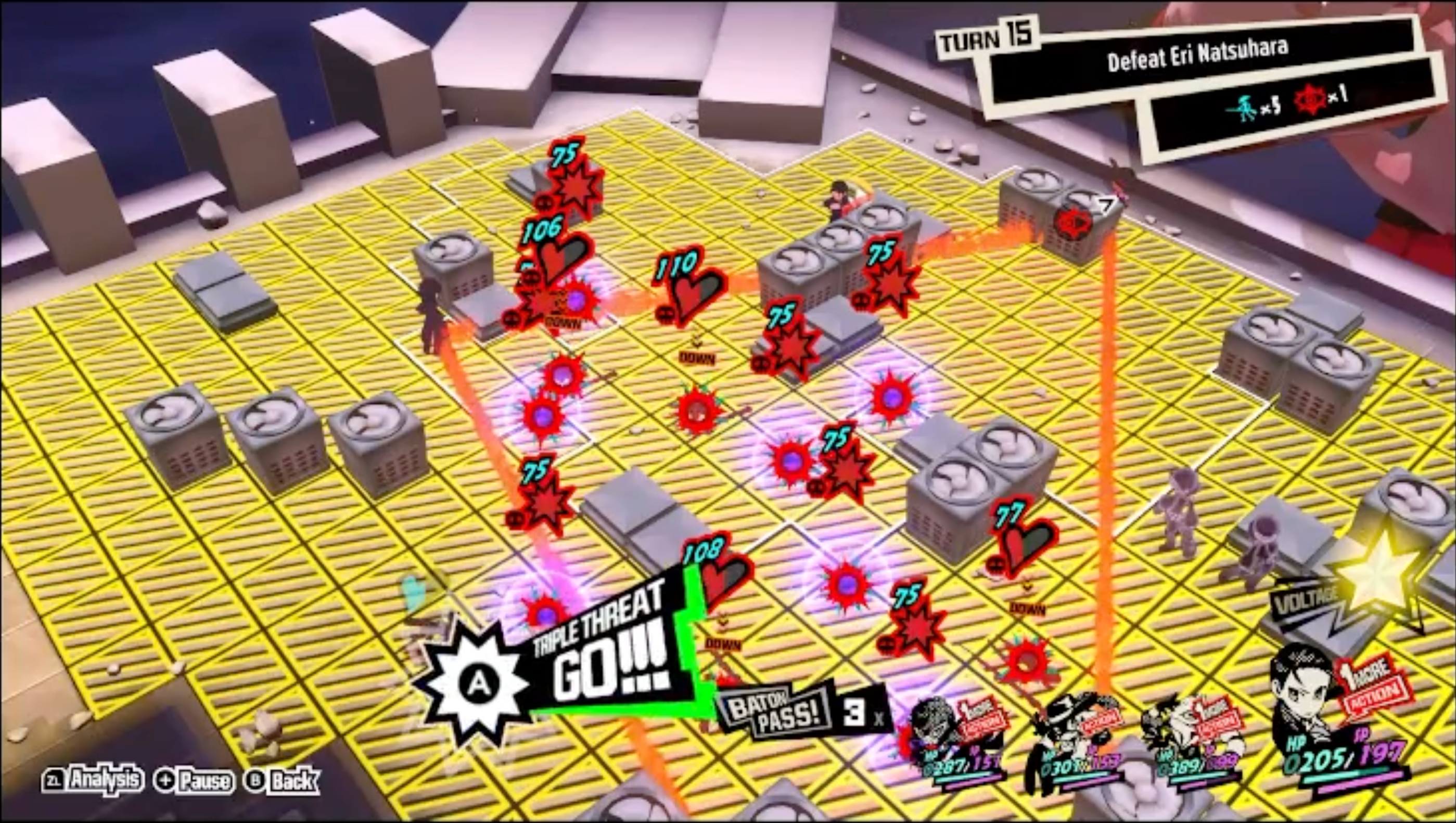 A screenshot of Persona 5 Tactica showing Eri Natsuhara's Growing Despair move