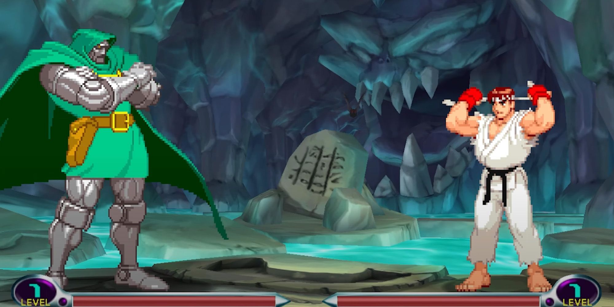 Marvel vs Capcom 2 - Doctor Doom Fighting Ryu from Street Fighter