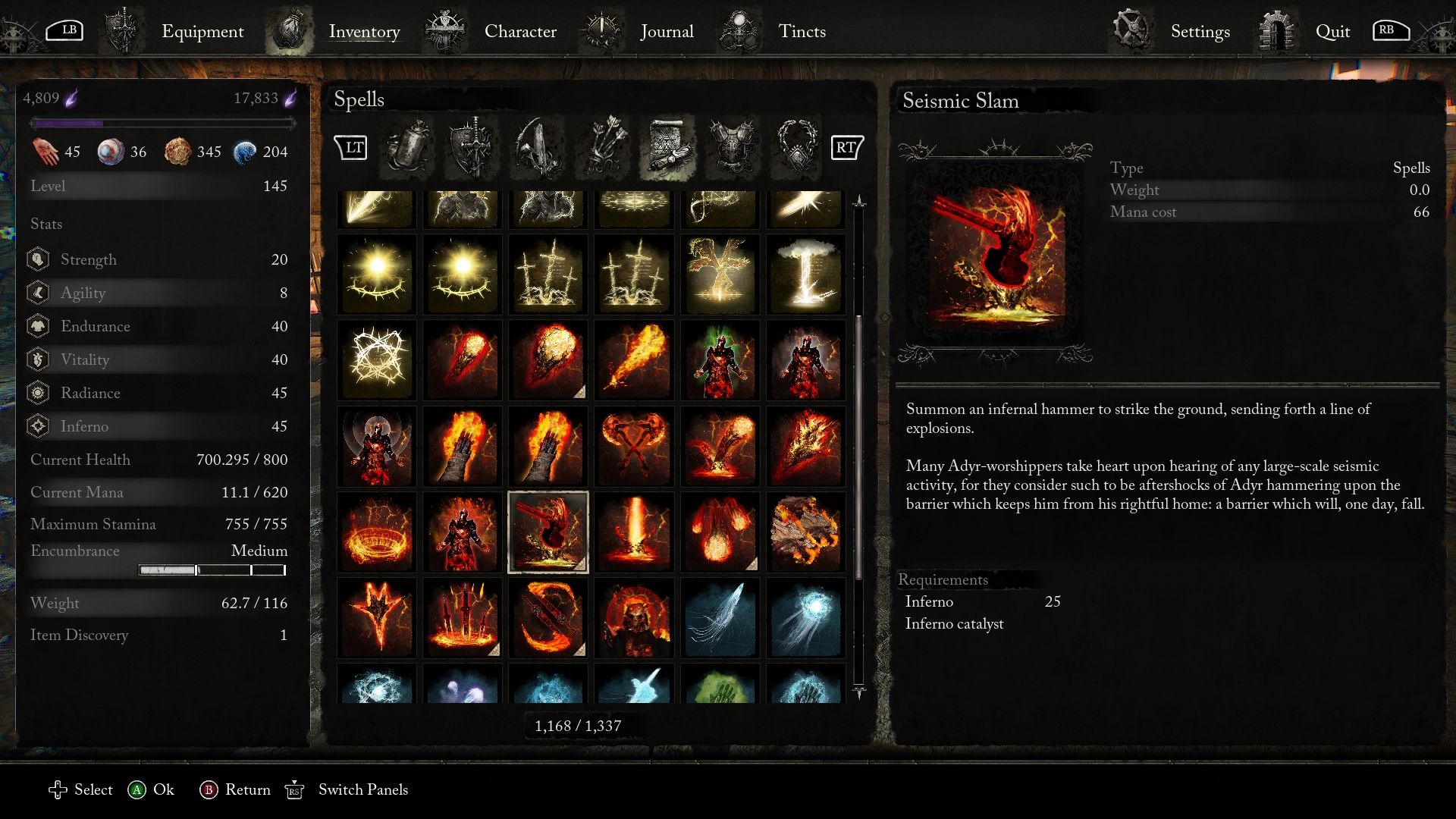 Seismic Slam spell description Lords of the Fallen