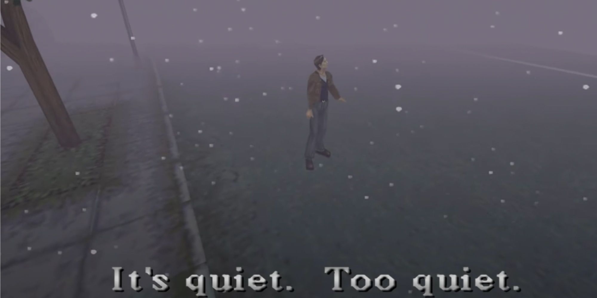silent hill beginning of game standing in the snow