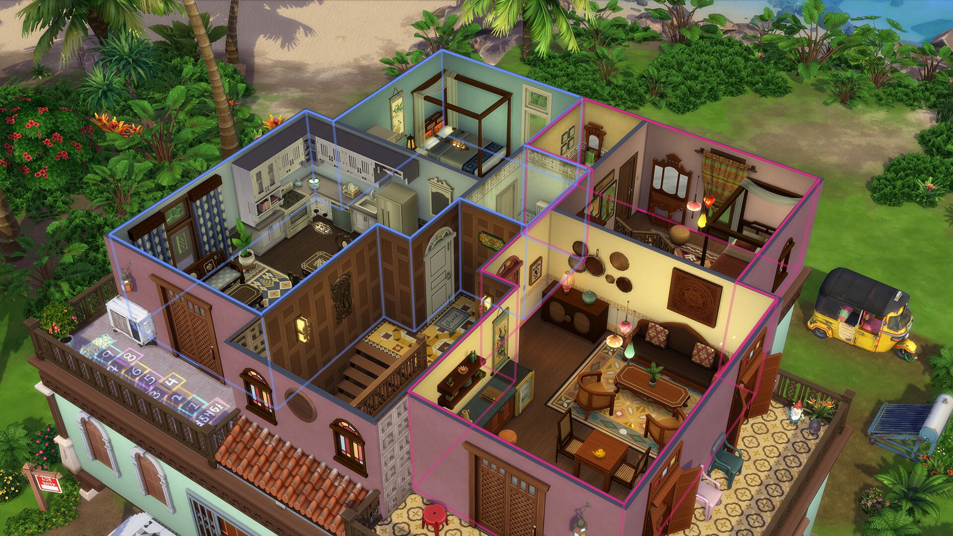 Sims 4 For Rent Multi Occupancy House with balcony and garden