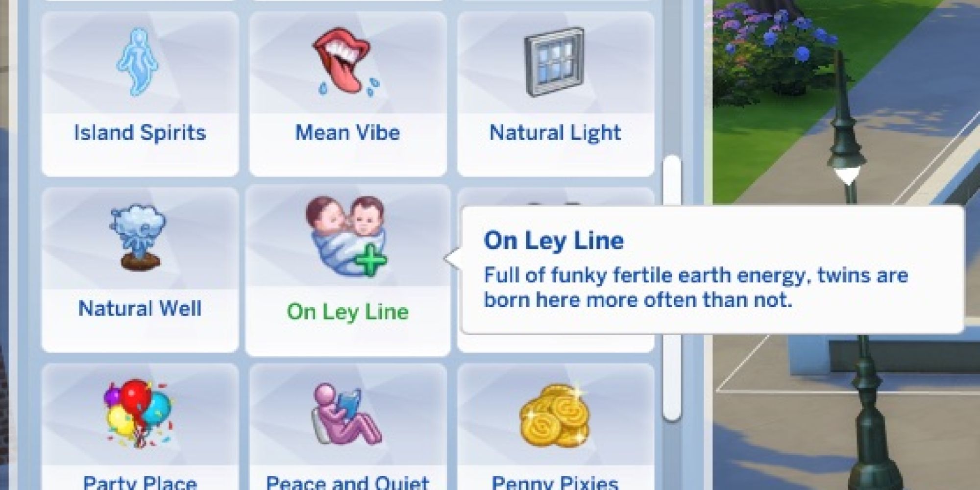 sims 4 on a ley line lot trait highlighted