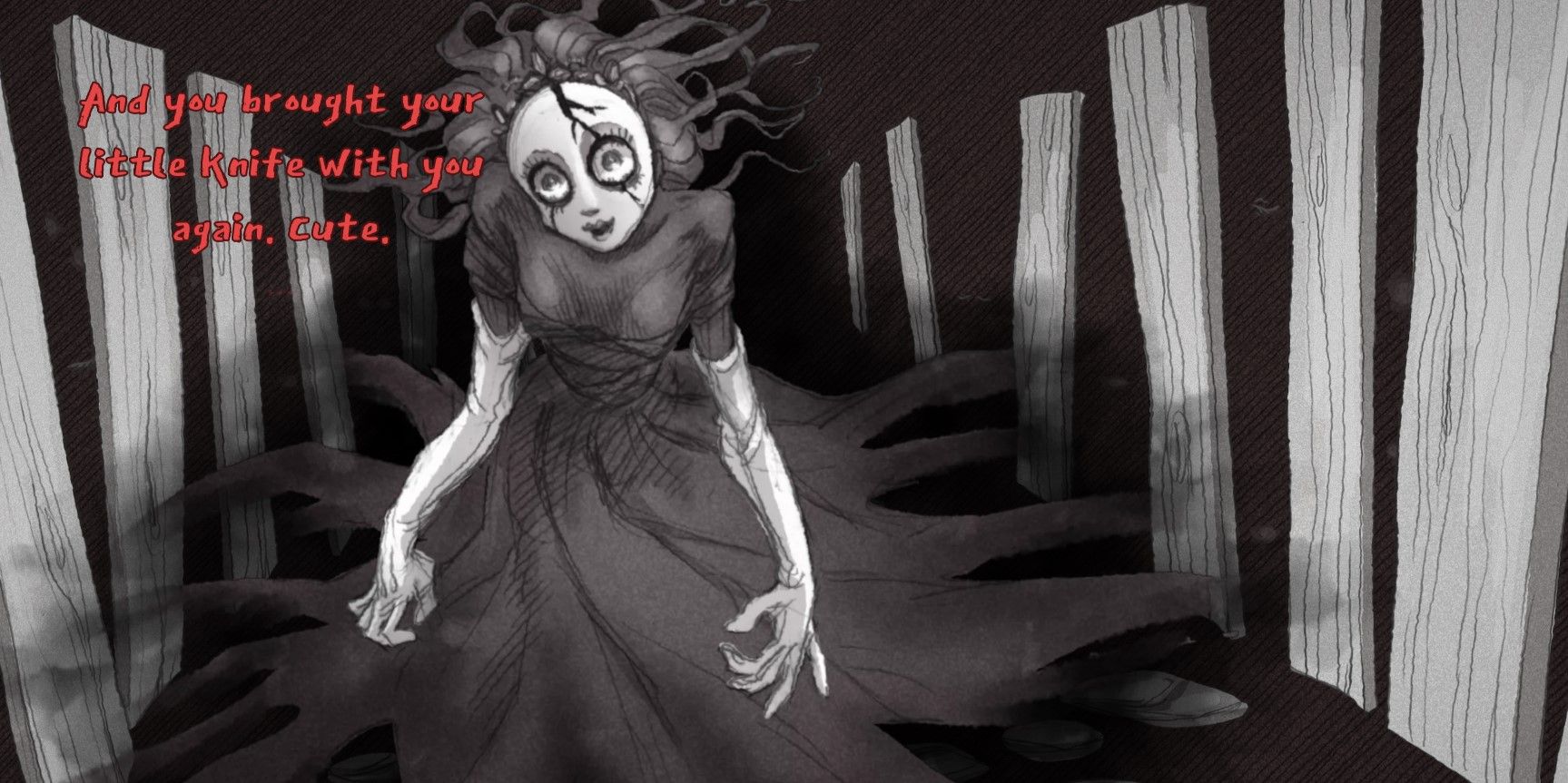 Slay the Princess, the Princess as a broken ghost haunting you