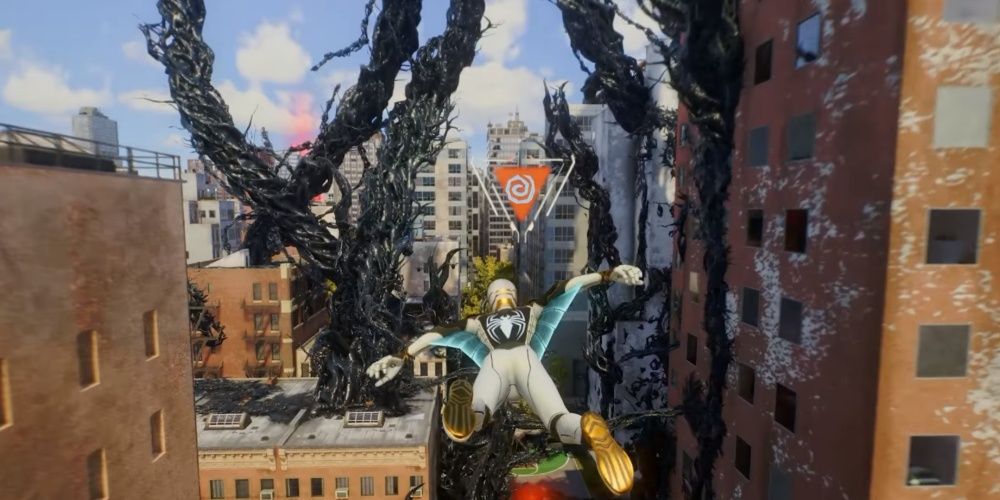 Spider-Man 2, Screenshot Of Miles Approaching A Symbipte Nest