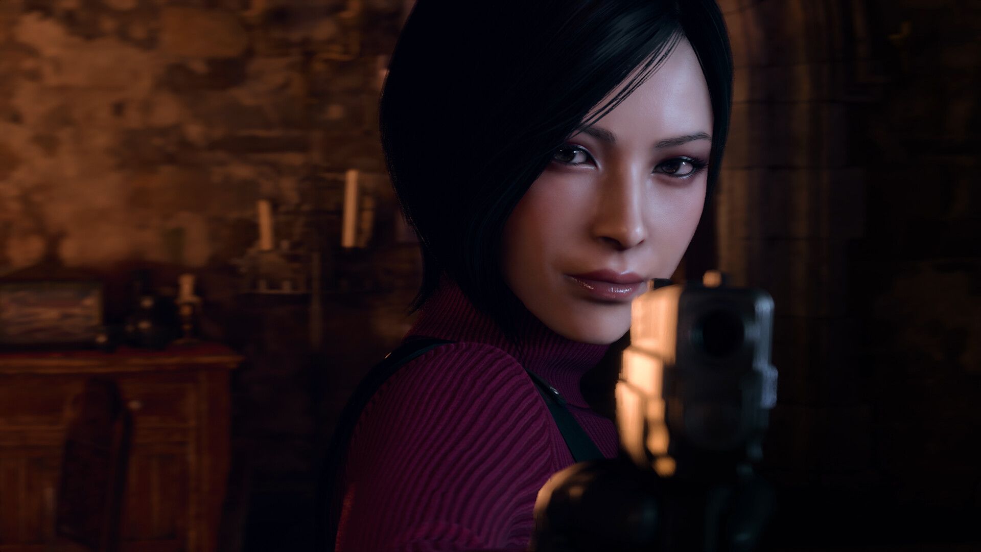Ada Wong pointing the gun in Resident Evil 4 remake