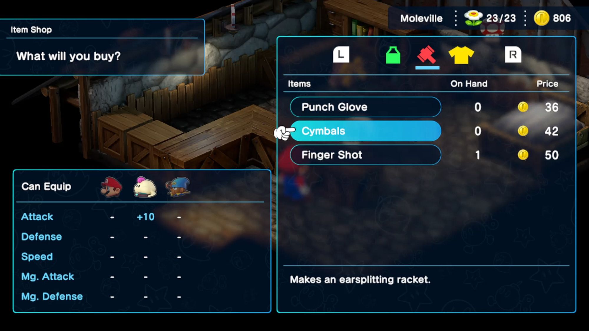 Super Mario RPG Mallow Buying Cymbals