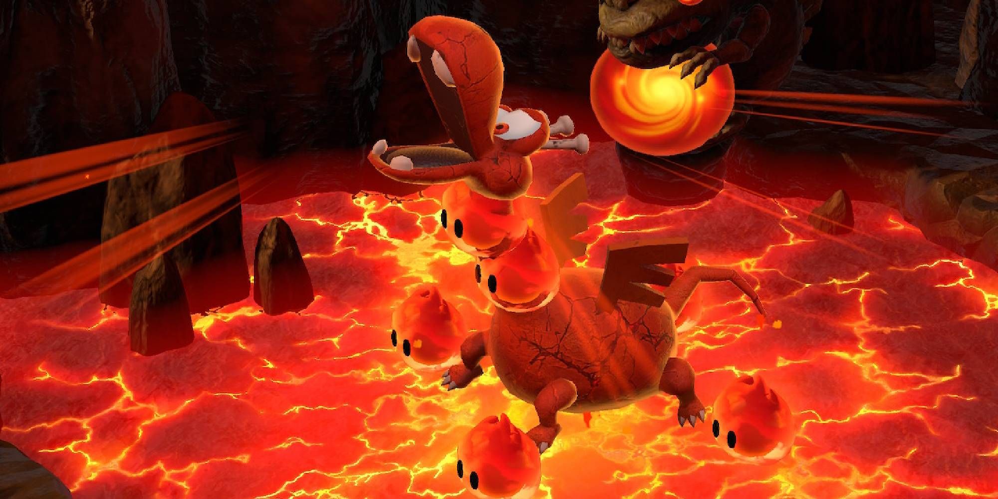super mario rpg czar dragon at the start of his boss fight