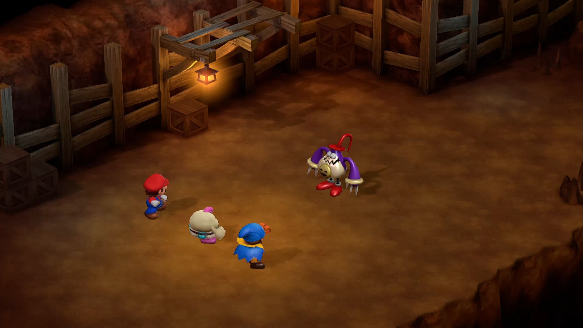 Super Mario RPG The Party Battling Versus Punchinello