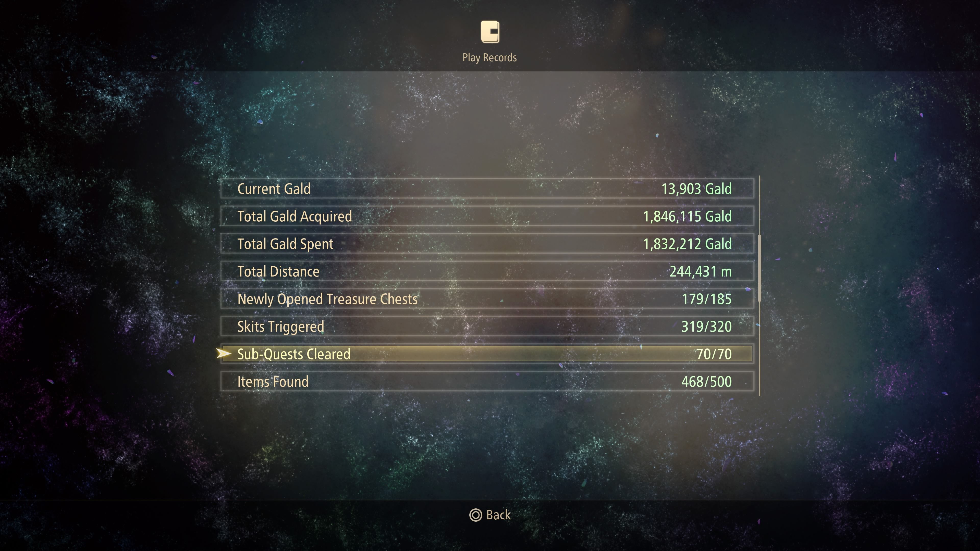 A look at all 70 Sub-Quests in Tales of Arise being completed.