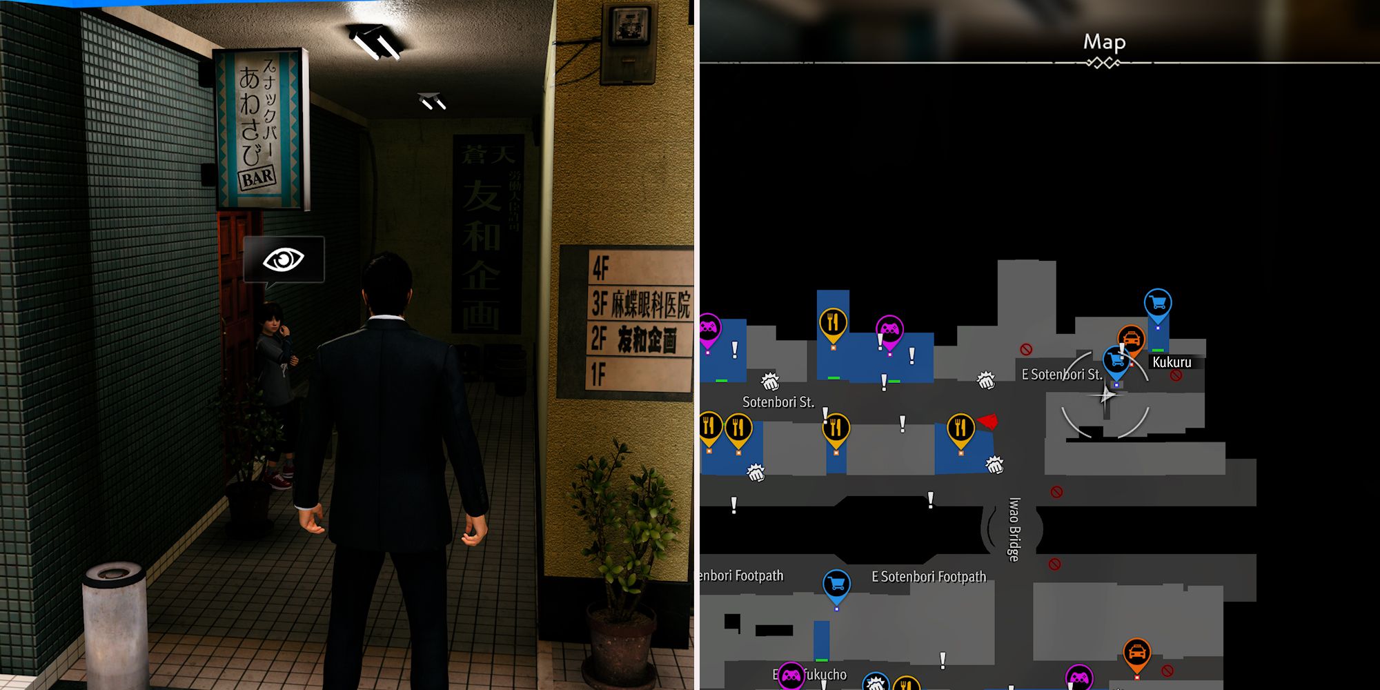 The Hidden One's Revenge hiding spot in Like a Dragon Gaiden.